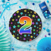 Tweede evenement: Vet, Fun, kleurrijke regenboog 2 Papieren Bordje (Feest)