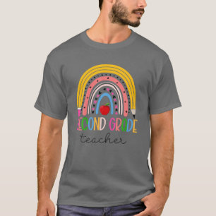 Tweede graad leraar Crayon regenboog 2e graad teru T-shirt