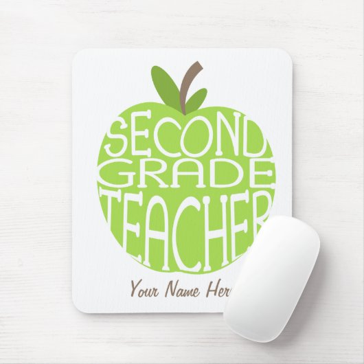 Tweede graad leraar Mousepad - groene appel Muismat (Met muis)