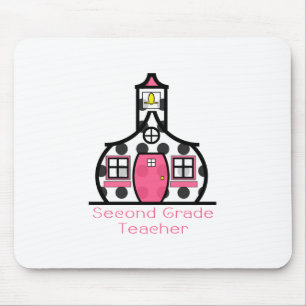 Tweede graad leraar Polka Dot Schoolhouse Muismat