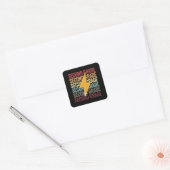 Tweede graad Lightning Bolt Pencil 2e graad Vierkante Sticker (Envelop)
