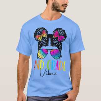 Tweede graad Vibes Messy Bun Hair Tie Dye 2e Afstu T-shirt