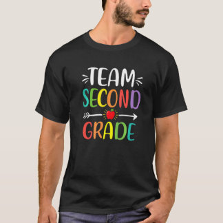 Tweede groep meisjes lerarenteam 2e graad terug t-shirt