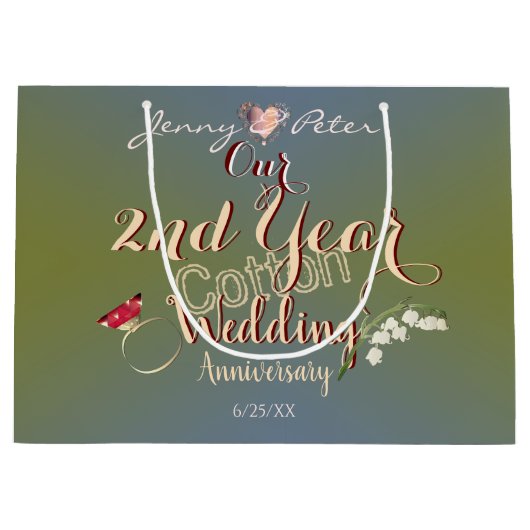 Tweede jaar Jubileum katoenweddenschap Grote Gift Groot Cadeauzakje (Voorkant)