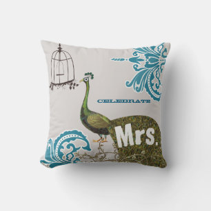 Tweede Jubileum Damask Peacock Birdcage Mrs. Kussen