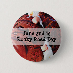 Tweede juni: Nationale Rocky Road Day Funny Holida Ronde Button 5,7 Cm