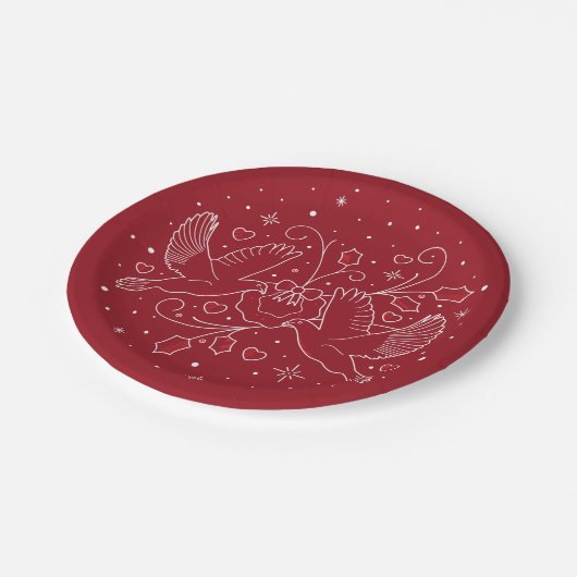 Tweede kerstdag 7-inch papieren Borden Papieren Bordje (Gekanteld)