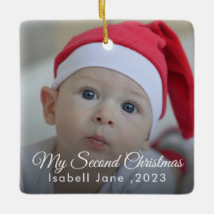 Tweede Kerstmis Aangepaste serie Foto tekst Sjablo Keramisch Ornament
