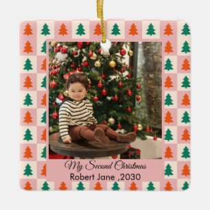 Tweede Kerstmis Aangepaste serie Foto tekst Sjablo Keramisch Ornament