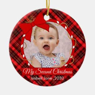 Tweede Kerstmis Aangepaste serie Foto tekst Sjablo Keramisch Ornament