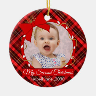 Tweede Kerstmis Aangepaste serie Foto tekst Sjablo Keramisch Ornament