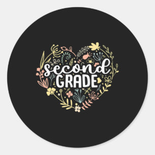 tweede klas bloemen weer naar school ronde sticker
