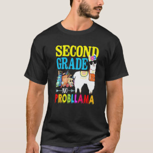 Tweede klas Geen probleem Lama Terug naar school E T-shirt