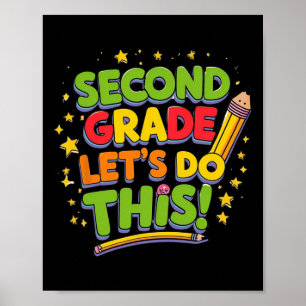 Tweede klas kom op terug naar school kinderen poster