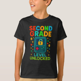 Tweede klas niveau ontgrendeld gamer Ck naar schoo T-shirt