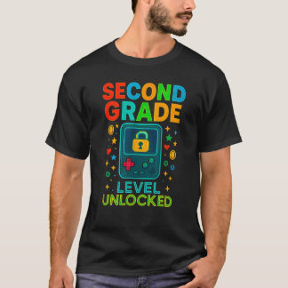 Tweede klas niveau ontgrendeld gamer Ck naar schoo T-shirt