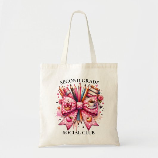 Tweede klas Sociale Club Docent Coquette Canvas ta Tote Bag (Voorkant)