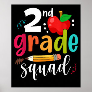 Tweede klas squad grappige terug naar school 2e kl poster