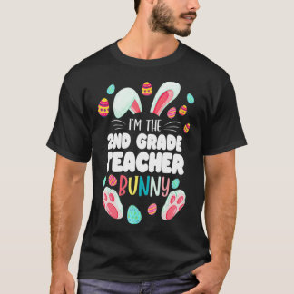 Tweede leerkracht Bunny Hoppy Easter Da T-shirt