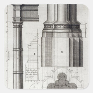 Tweede Orde van Gothische Architectuur, 1741 Vierkante Sticker