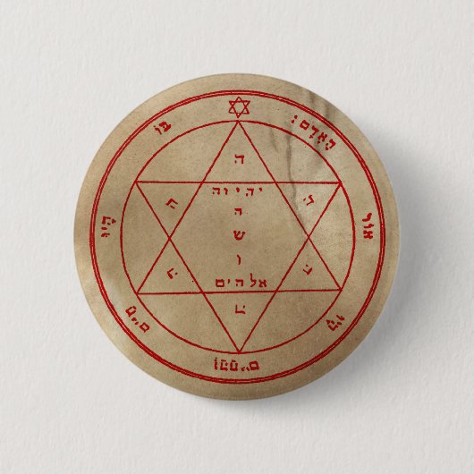Tweede Pentakel van Mars Ronde Button 5,7 Cm (Voorkant)