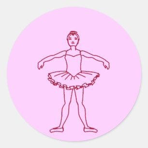 Tweede positie ballet ronde sticker