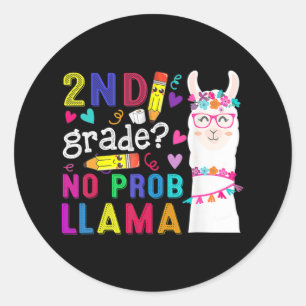 tweede rang: geen prob Llama-leraar naar school Ronde Sticker