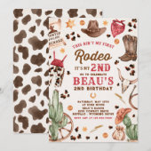 Tweede Rodeo Cowboy Wild West Birthday Party Kaart (Voorkant / Achterkant)