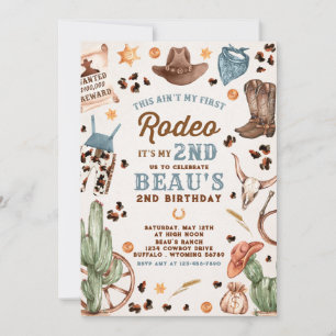 Tweede Rodeo Cowboy Wild West Birthday Party Kaart