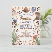 Tweede Rodeo Cowboy Wild West Birthday Party Kaart (Staand voorkant)