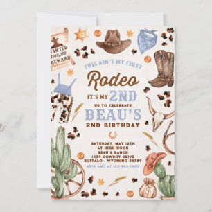 Tweede Rodeo Cowboy Wild West Birthday Party Kaart