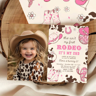 Tweede Rodeo Cowgirl Western verjaardagsfeest foto Kaart