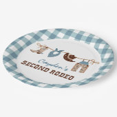 Tweede Rodeo Westerne Cowboy 2e verjaardag Papieren Bordje (Gekanteld)