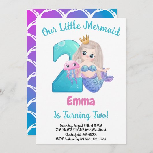 Tweede uitnodiging van de Zeemeermin (Voorkant / Achterkant)