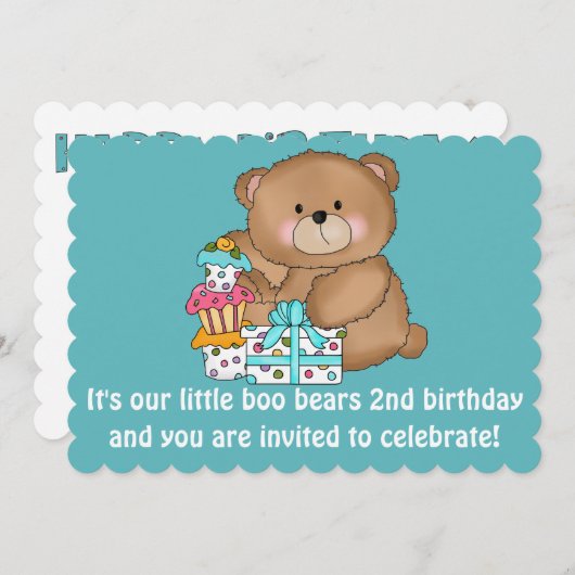 Tweede uitnodiging van Little Boo Beer (Voorkant / Achterkant)