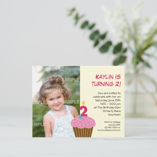 Tweede uitnodiging voor de partij van Birthday in  (Staand voorkant)