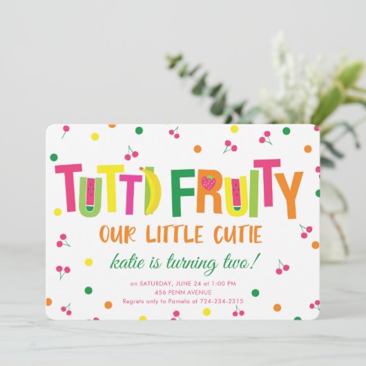 Tweede uitnodiging voor tweeti-feesten (Staand voorkant)