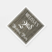 Tweede verjaardag — Fancy script, Faux Wood Kijk Servet (Hoek)