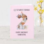 Tweede verjaardag fotokaart kaart (Gele Bloem)