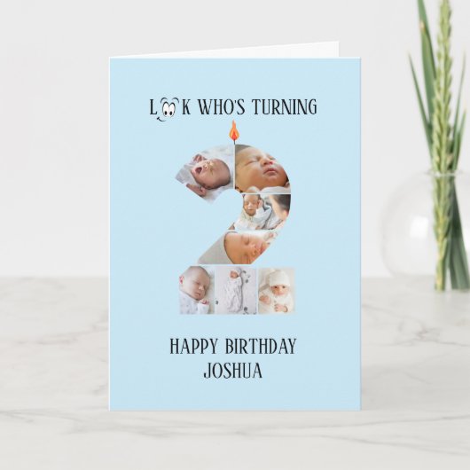 Tweede verjaardag fotokaart kaart (Voorkant)