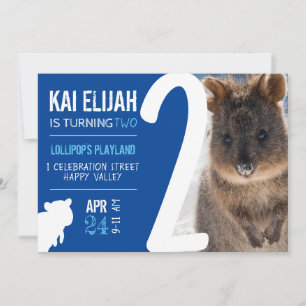 Tweede verjaardag jongen blauwe quokka Australië f Kaart