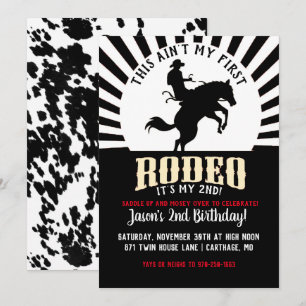 Tweede verjaardag met rodeo-thema kaart