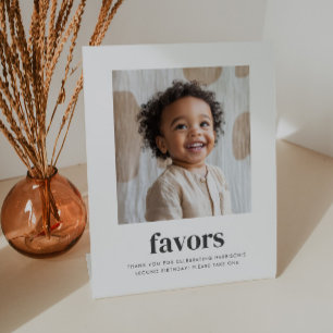Tweede verjaardag - Square Photo Favors Sign Reclamebord Met Voetstuk