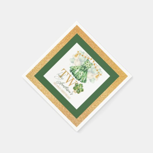 Tweede verjaardag St Patrick's Day gepersonaliseer Servet (Hoek)
