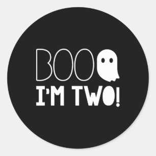 Tweede verjaardag twee jaar oud Boo, ik ben twee!  Ronde Sticker