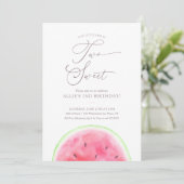 Tweede verjaardag van de bizetwatermeloen kaart (Staand voorkant)