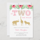 Tweede verjaardag van de roze en de gouden wilde S Kaart (Voorkant)