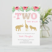 Tweede verjaardag van de roze en de gouden wilde S Kaart (Staand voorkant)