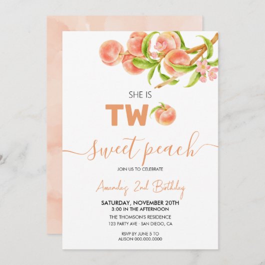 Tweede verjaardag van het zoete strand kaart (Voorkant / Achterkant)