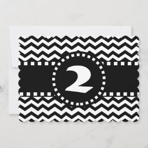 Tweede verjaardag: Zwart-wit Zig Zag W02B Kaart